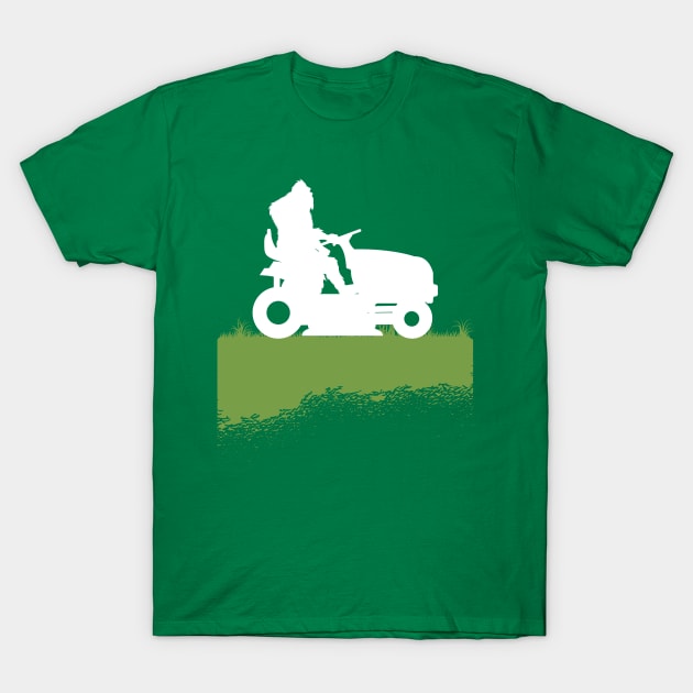 Bigfoot Mowing the Lawn T-Shirt by Tesszero